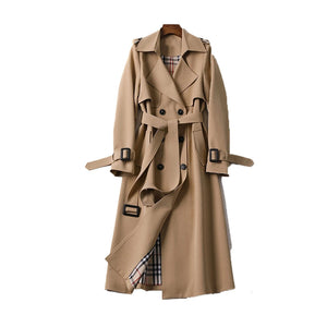 Women's Classic Double-Breasted Belted Trench Coat