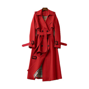 Women's Classic Double-Breasted Belted Trench Coat