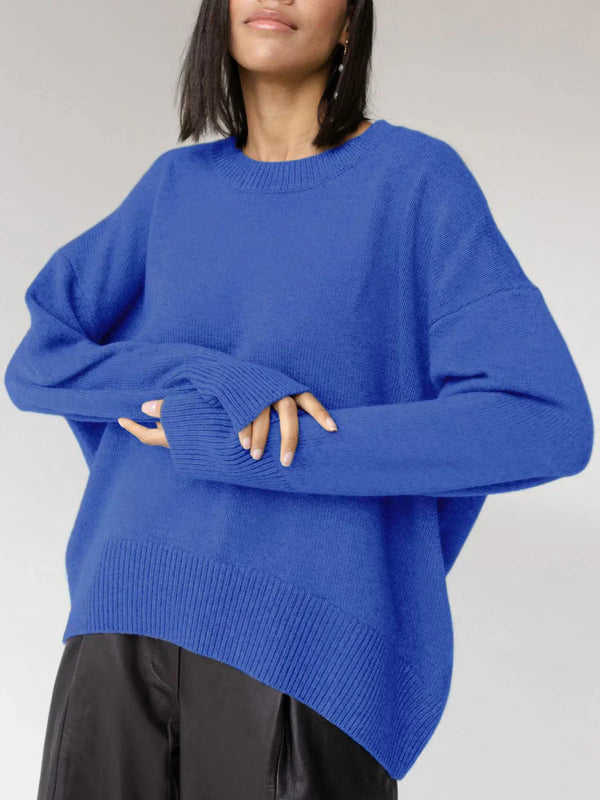 Women's Oversized Crew Neck Knit Sweater