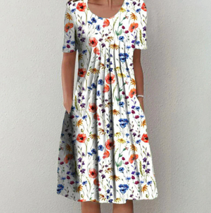 Stylish Midi Summer Dress for Women with Pattern