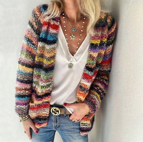 Women's Stylish Relaxed Fit Open-Front Cardigan
