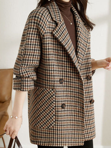 Women's Classic Houndstooth Blazer Coat