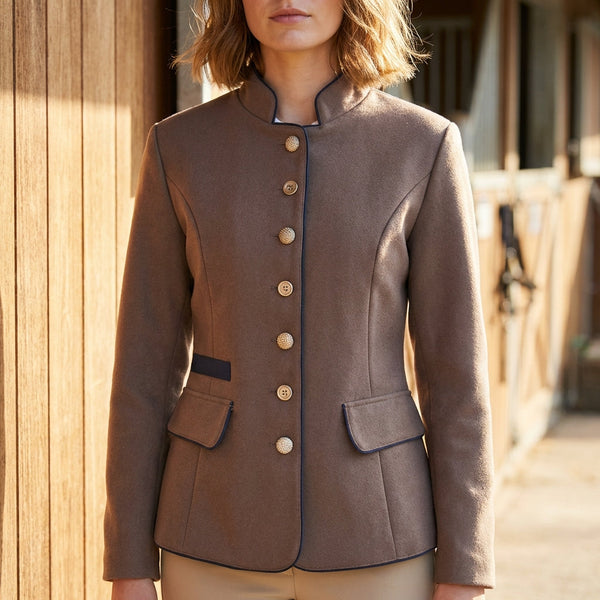 Structured Button-Front Tailored Blazer