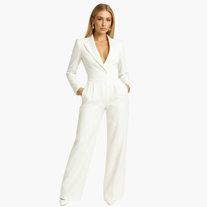 Tailored Long Sleeve Jumpsuit Women Sleek Formal Style