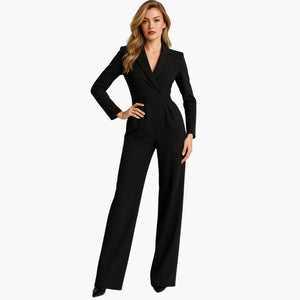 Women's Jumpsuit Wrap Front Structured Waist