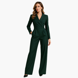 Women's Jumpsuit Wrap Front Structured Waist