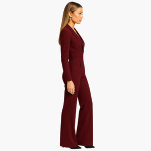 Tailored Long Sleeve Jumpsuit Women Sleek Formal Style