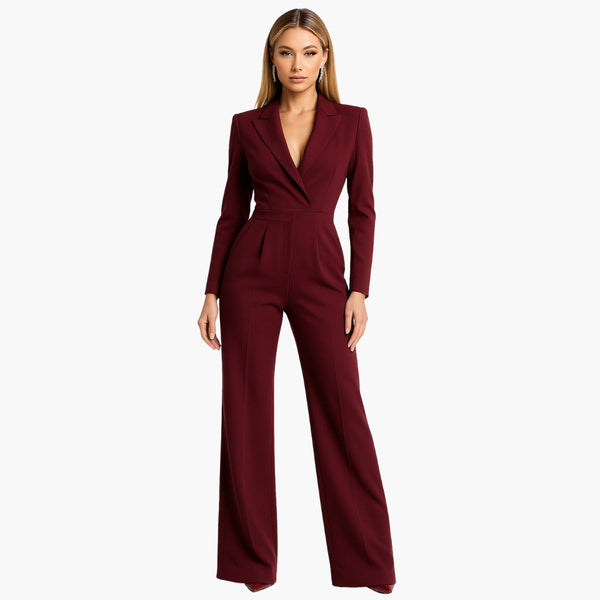 Women's Jumpsuit Wrap Front Structured Waist
