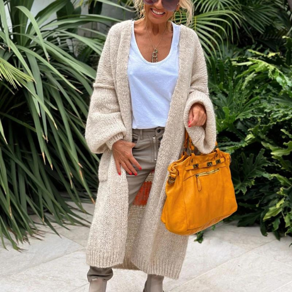 Women's Lantern Sleeve Cardigan Open Front