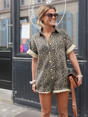 Stylish Mini Cheetah Print Romper for Effortless Chic