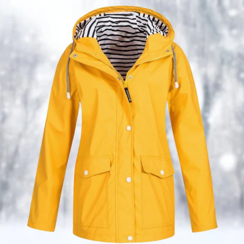 Chaqueta utilitaria para mujer con capucha y botones delanteros