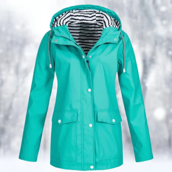 Chaqueta utilitaria para mujer con capucha y botones delanteros