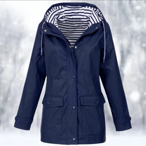 Chaqueta utilitaria para mujer con capucha y botones delanteros