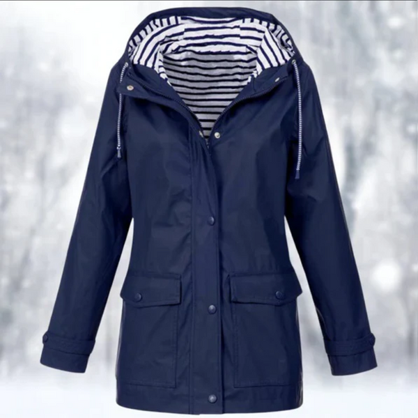 Chaqueta utilitaria para mujer con capucha y botones delanteros