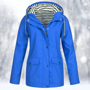Chaqueta utilitaria para mujer con capucha y botones delanteros