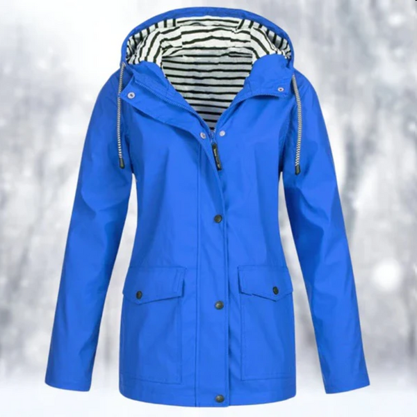 Chaqueta utilitaria para mujer con capucha y botones delanteros