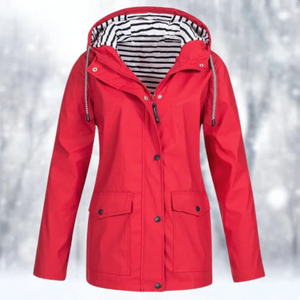 Chaqueta utilitaria para mujer con capucha y botones delanteros
