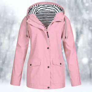 Chaqueta utilitaria para mujer con capucha y botones delanteros