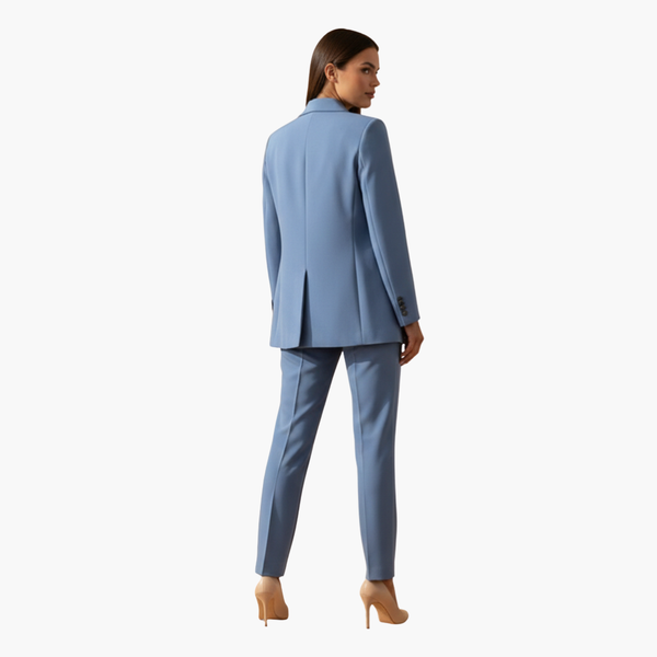 Conjunto de blazer entallado con solapa de muesca y pantalones para mujer