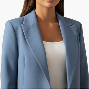 Conjunto de blazer entallado con solapa de muesca y pantalones para mujer