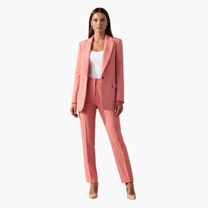 Conjunto de blazer entallado con solapa de muesca y pantalones para mujer