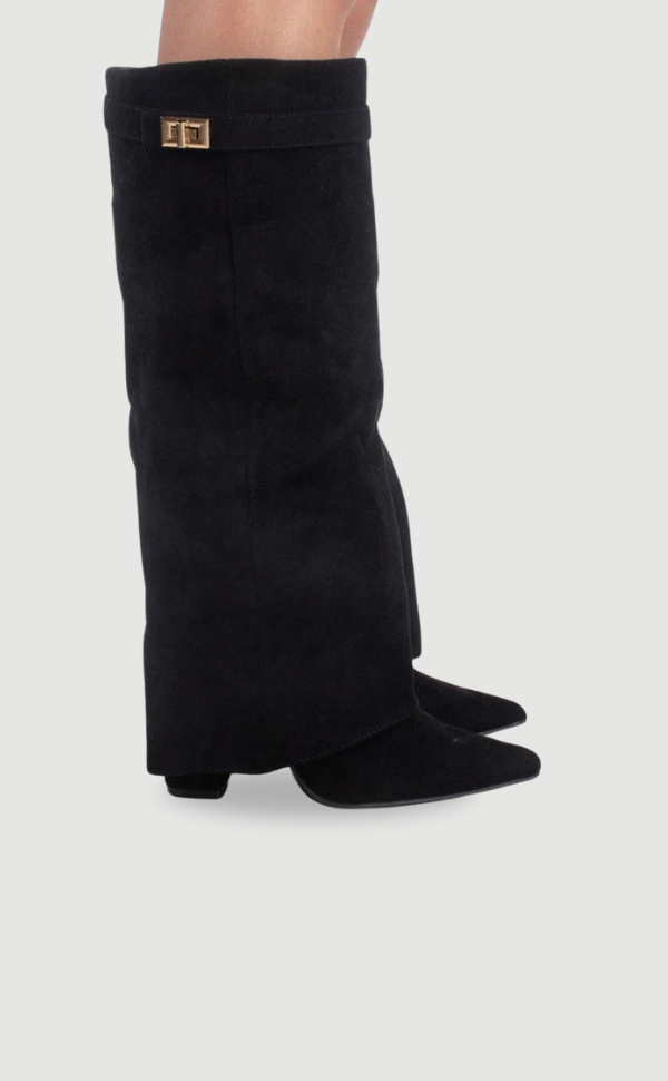 Stylish Women's Knee High Boots with Comfortable Wide Flare Top and Sturdy Block Heel