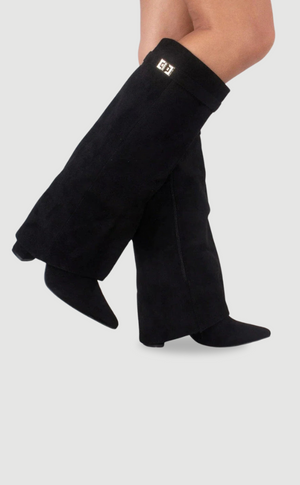Stylish Women's Knee High Boots with Comfortable Wide Flare Top and Sturdy Block Heel