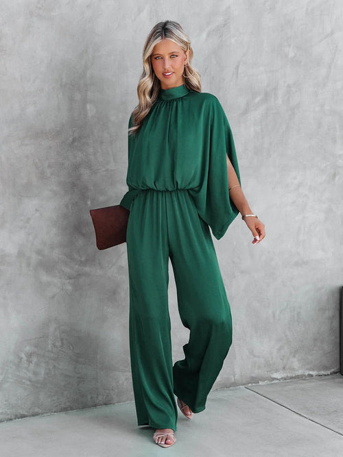 Elegant Draped Wide-Leg Jumpsuit for Women