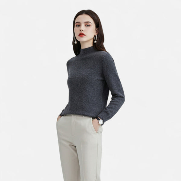 Women’s Soft Knit Mock Neck Sweater Long Sleeve