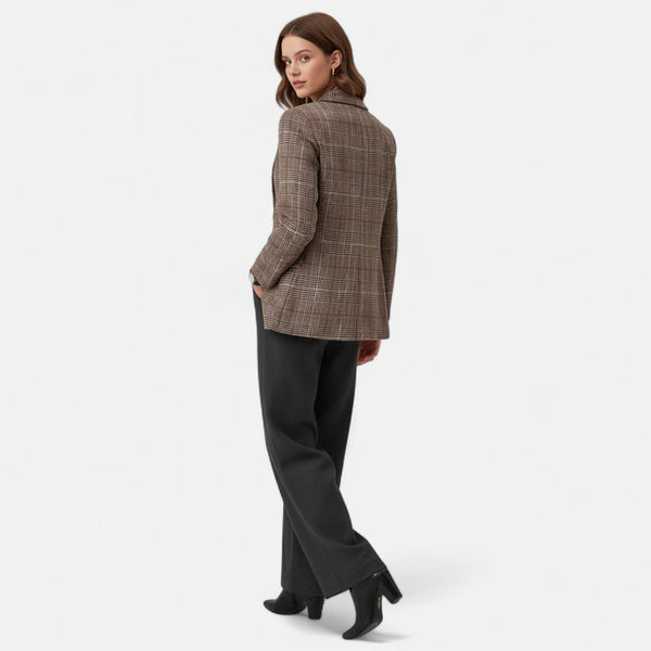 Women’s Plaid Tailored Blazer Classic Fit