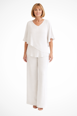 Women’s Two-Piece Lounge Set with Flowing Wide-Leg Pants
