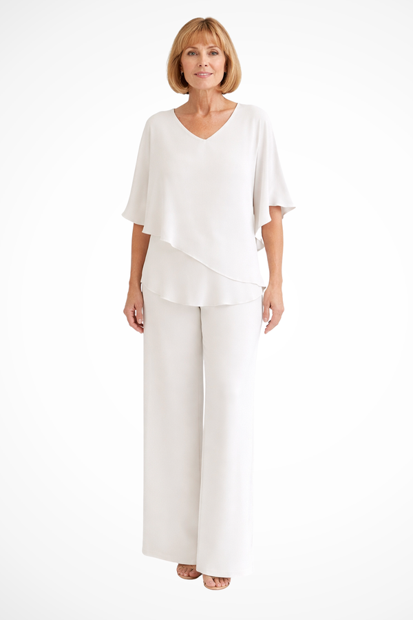Women’s Two-Piece Lounge Set with Flowing Wide-Leg Pants