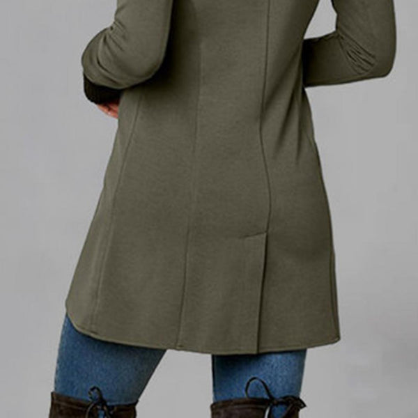 Chaqueta asimétrica de botones para mujer con cuello alto