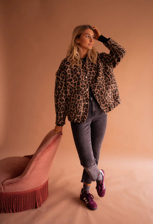 Leopard Print Women’s Relaxed Fit Bomber Jacket