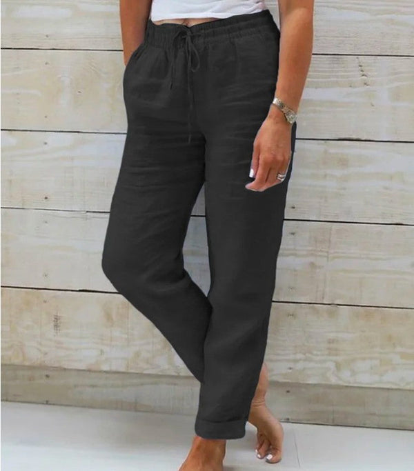 Comfortable Cropped Pants for Women with Adjustable Drawstring