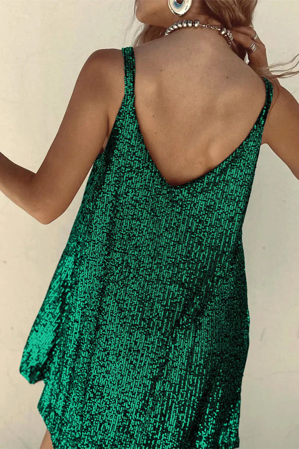 Sparkling Sleeveless Sequin Mini Dress