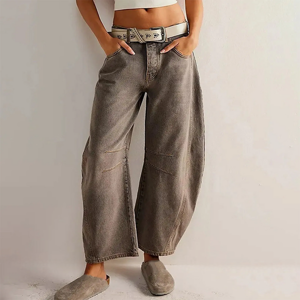 Women's High-Waisted Wide-Leg Cropped Pants