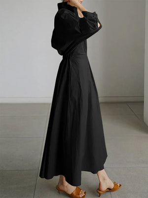 Stylish Pleated Shirt Dress