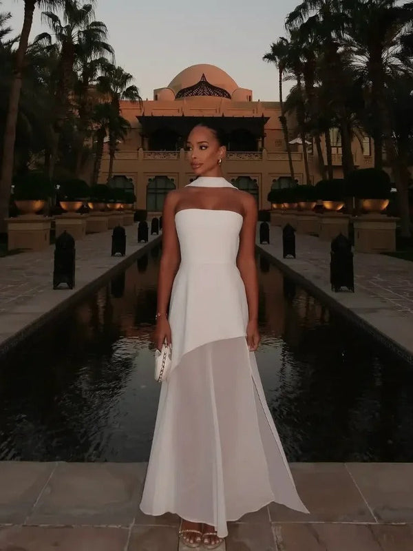 Elegant High-Slit Maxi Dress with Enchanting Motion