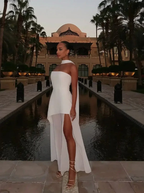 Elegant High-Slit Maxi Dress with Enchanting Motion