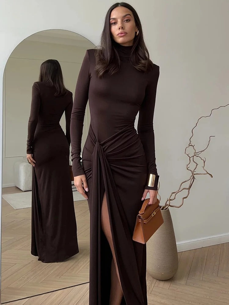 Elegant Ruched Maxi Dress for Women