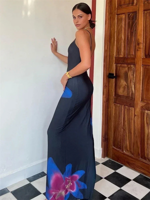 Elegant Printed Maxi Dress with Mediterranean Inspiration