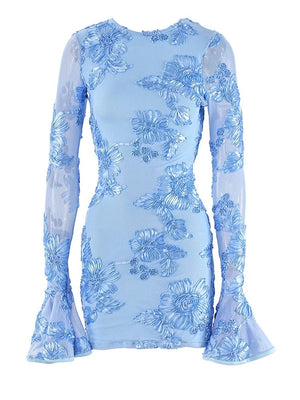 Chic Floral Lace Mini Dress with Romantic Details