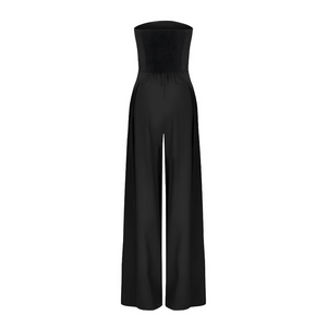 Elegant Strapless Wide-Leg Jumpsuit