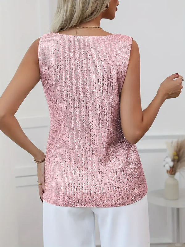 Sparkling V-neck Glitter Blouse