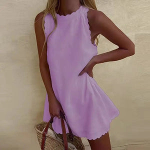 Chic Summer Scalloped Mini Dress