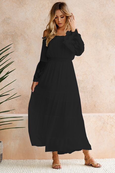 Women's Off-Shoulder Bohemian Maxi Dress
