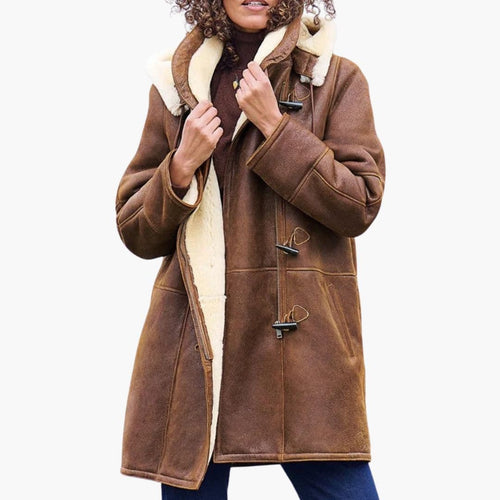 Women’s Long Winter Coat with Plush-Lined Interior