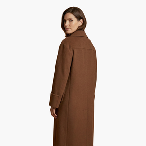 Women's Long Coat with Notch Collar