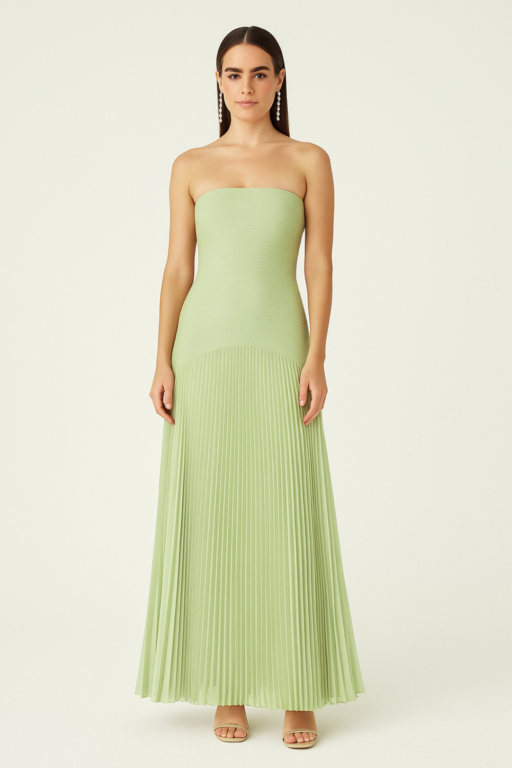Elegant Sleeveless Maxi Dress with Drop-Waist Design